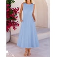 thumbnail image 3 of MEROKEETY Women's 2026 Summer Elegant Classy Midi Dress Sleeveless A Line Flowy Formal Cocktail Dresses, Blue, M, 3 of 4