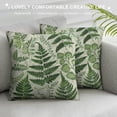 thumbnail image 3 of Leisuo Throw Pillow Cover Green Leaf Floral in Vintage Style Leaves and Herbs Seeded Eucalyptus Fern Maidenhair Decorative Pillow Case Home Decor Square Pillowcase White, 3 of 5