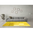 thumbnail image 3 of Ahgly Company Indoor Round Abstract Yellow Contemporary Area Rugs, 7' Round, 3 of 4