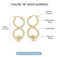 thumbnail image 4 of LeCalla 925 Sterling Silver Hoop Earrings for Women | Gold-Plated Twisted Beaded Ball Earrings, 4 of 7