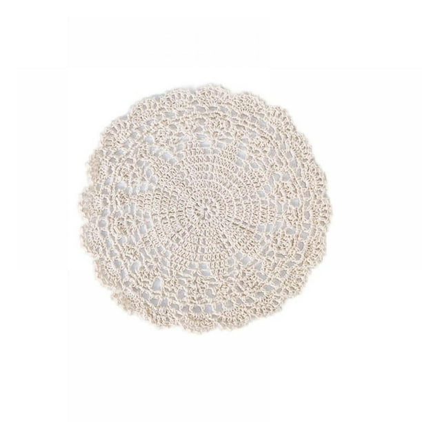 Topumt Handmade Round Crochet Cotton Lace Table Placemats Doilies