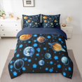 thumbnail image 2 of Feelyou Cartoon Blue Stars Bedding Comforter Set 7 Pieces, Space Planet Full Bedding Set, 2 of 8