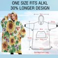 thumbnail image 4 of Oversized Wearable Blanket Hoodie,Leaf Red Berry Purple Flower Sunflower Pattern Sherpa Blanket Hoodie with Super Pockets,Super Warm Fuzzy Pullover for Women & Men, 4 of 6