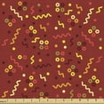 thumbnail image 1 of Abstract Sofa Upholstery Fabric by the Yard, Cheerful Memphis Art Style Circles Wavy Lines Dots Spots Motif, Decorative Fabric for DIY and Home Accents, Vermilion and Multicolor by Ambesonne, 1 of 5