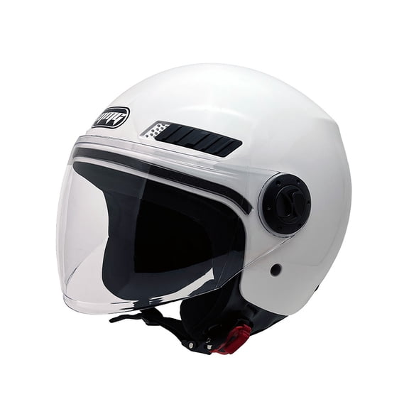 MMG Open Face Helmet for Motorcycles and Scooters. Shiny White Size Medium. Model Kioto