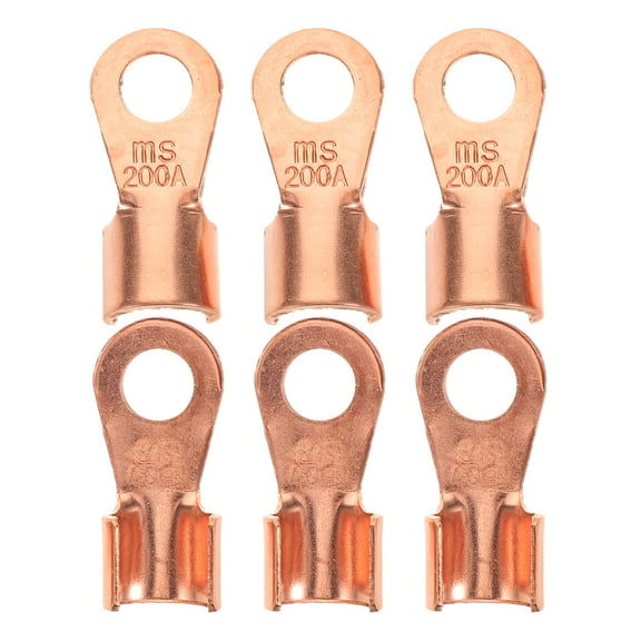 WEUVEB Copper Crimp Terminals 6 Pcs Battery Connectors and Easy to Install Electrical Wire Terminals