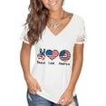 thumbnail image 2 of OAVQHLG3B Summer Tops for Women 4th of July Outfits for Women Patriotic ShirtsWomen's Summer V-neck Independence Day Printed Tops T-Shirts Casual Lace Short Sleeve Blouse, 2 of 7
