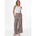 thumbnail image 6 of ANRABESS Womens Gingham Pants Wide Leg Elastic Waist Summer Casual Loose Palazzo Lounge Beach Vacation Trousers with Pockets, 6 of 8
