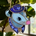 thumbnail image 3 of Vitrail Fait Main avec Design Animal Opossum Hibou Ornement Suspendu pour Intérieur, 3 of 4