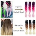 thumbnail image 4 of 6 Pack  24 Inch Braiding Hair Extensions, Colored Pre Stretched High Temperature Synthetic Ombre Braids Hair Yaki Texture for Girls and Women (Black-Purple-Deep purple), 4 of 10