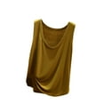 thumbnail image 2 of CLOISE Women Solid Loose Sleeveless T Shirts Round Neck Casual Tank Top Summer Thin Bottoming Top Yellow XL, 2 of 5