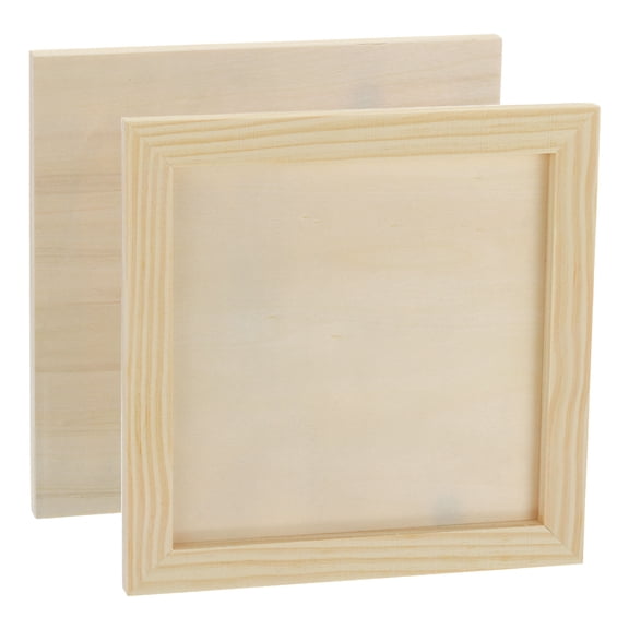 Unfinished Wood Canvas Panel 8x8" Deep 0.4" Wooden Paint Pouring Panel Boards Cradled, 4 Pack