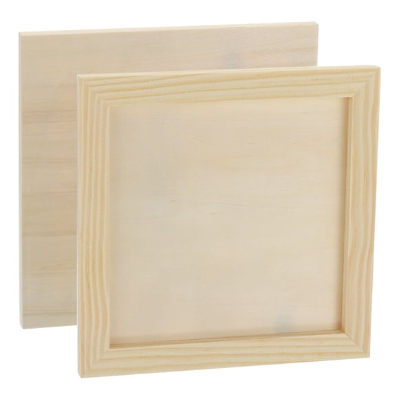 Unfinished Wood Canvas Panel 8x8" Deep 0.4" Wooden Paint Pouring Panel Boards Cradled, 4 Pack