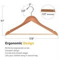 thumbnail image 3 of Quality Wooden Hangers - Semi Contoured Hanger Set in 20-Pack - Solid Wood Coat Hangers with Stylish Chrome Hooks - Heavy-Duty Clothes, Jacket, Shirt, Pants, Suit Curved Hangers (Natural, 20), 3 of 5