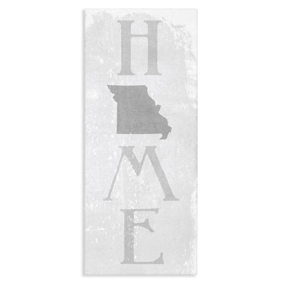 Stupell Industries Farmhouse Missouri Home State Map Grey Textured Word Design Canvas Art, 13 x 30, by Lil' Rue
