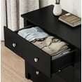 thumbnail image 6 of Homall 6 Drawer Wood Dresser Furniture, Double Tier Storage Cabinet for Bedroom & Living Room,Black Finish, 6 of 10