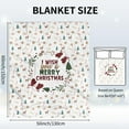 thumbnail image 4 of Sowide Christmas Blanket, White Christmas Throw Blanket, Wish A MERRY CHRISTMAS Flannel Blanket with Reindeer Candy Cane Xmas Tree Print, Cozy Bedding Fleece Blanket Gift for Couch Bed Nap(60"x80"), 4 of 9