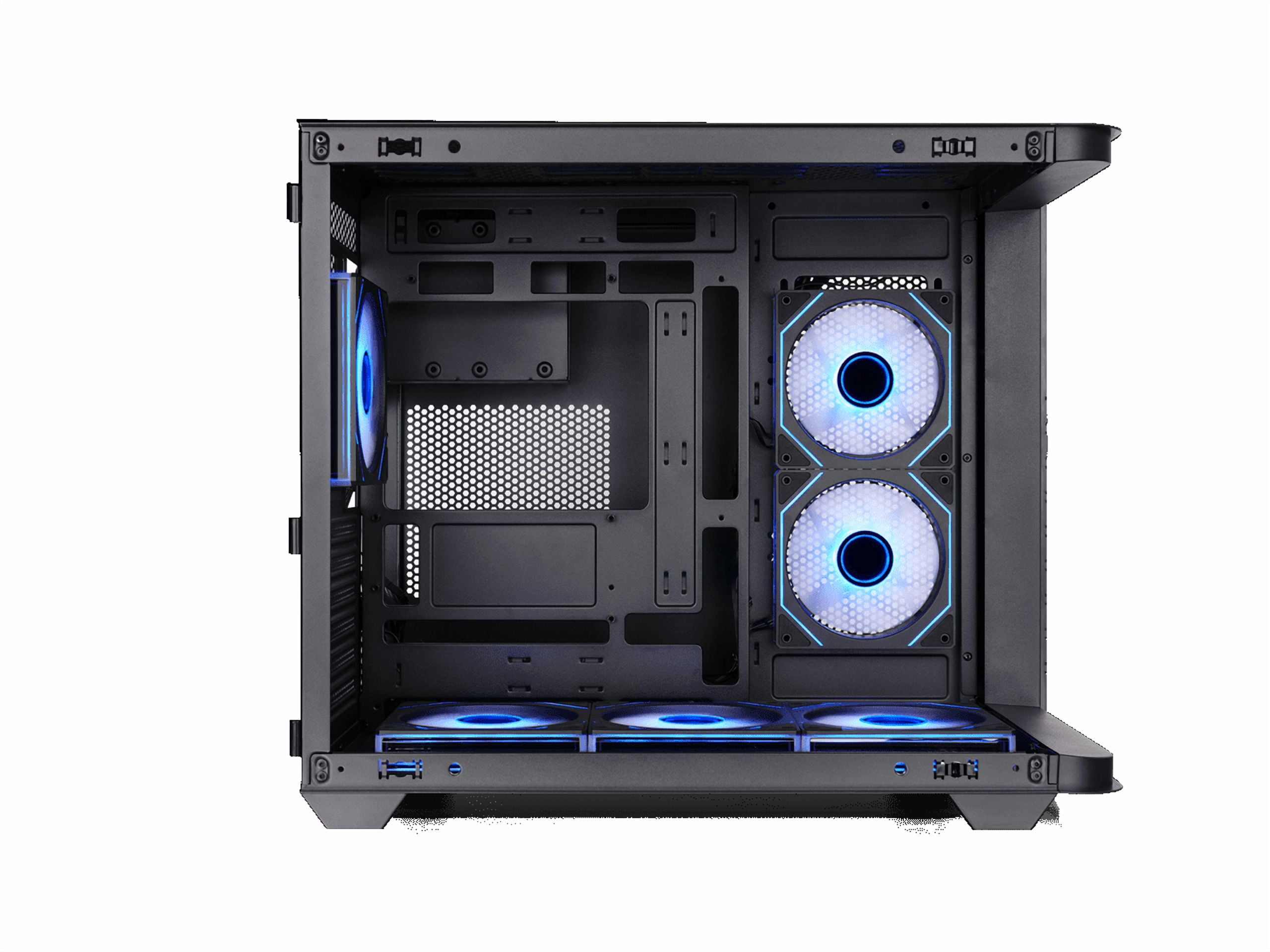Thermaltake Vision 330 CR ARGB; Mid Tower; Curved Hinged TG panel; 6x120mm Infinity ARGB PWM Fans Included; 360mm Radiator Support; 420mm GPU Clearance; Hidden Connector Support; 250mm PSU; Black