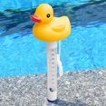 thumbnail image 3 of Style 7 Kit de termómetro dispensador de piscina flotante de pato de dibujos animados, barredor de manchas para piscinas, 3 of 5