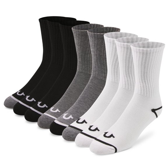 Calcetines redondos True Religion para hombre, 8 pares, tallas 8-12