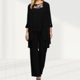 thumbnail image 1 of Cárdigan Vestido de gasa de 3 piezas, traje ahuecado para mujer, cárdigan, chaleco, pantalones, traje de vacaciones Kuymtek Negro T L para Mujer, 1 of 6