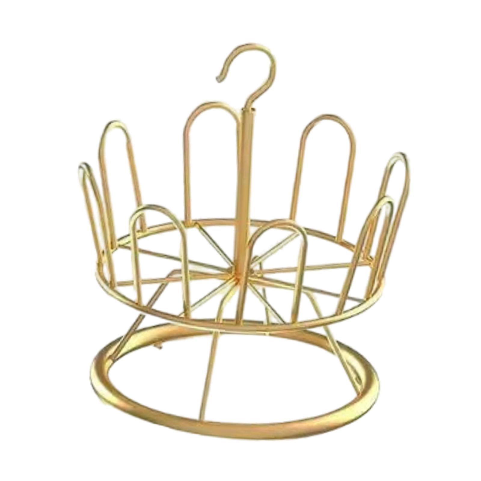 perfk Revolving Shoe Rack Modern Metal Shoe Tree Rack for Apartment Farmhouse Dorm Gold 1 Tier