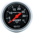 thumbnail image 4 of AutoMeter Jauge Boost 3304 Sport-Comp; 2-1/16 Pouces; Balayage Mécanique Complet; 0-35 PSI; Analogique; Visage Noir/cadre Brossé/aiguille Orange; Illuminé, 4 of 5