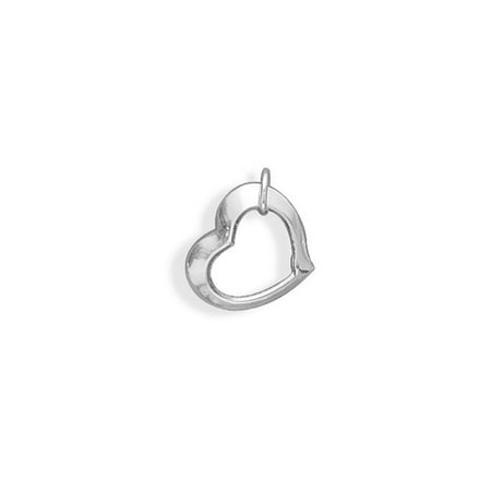 Map Usa Sterling Silver Charm - Floating Heart Charm or Pendant Sterling Silver, Made in the USA