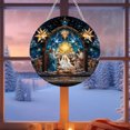 thumbnail image 4 of yulier Christmas Nativity Scene Ornaments, Religious Christmas Decorations 7.87" Round Acrylic Hanging Sign for Wall Front Door Porch Indoor Outdoor Christmas Tree Decor, 4 of 5