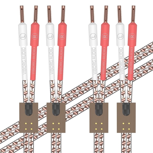 Cable de altavoz Viborg VS903 HiFi de 2,5 m, cobre plano macizo trenzado
