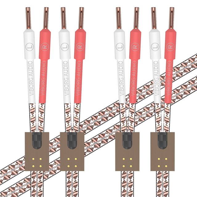 Cable de altavoz Viborg VS903 HiFi de 2,5 m, cobre plano macizo trenzado