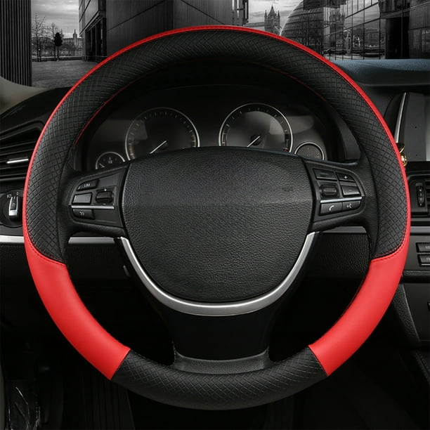 Funda de cuero para volante de coche, transpirable, para verano, para cuatro estaciones. Disponible en miles de modelos. Repujado para comercio exterior. Funda de cuero para volante.