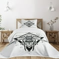 thumbnail image 3 of Ambesonne Queen Bee Quilted Bedspread Set 2 Pcs, Beehive Pattern Bug, Twin Size, Black White, 3 of 6