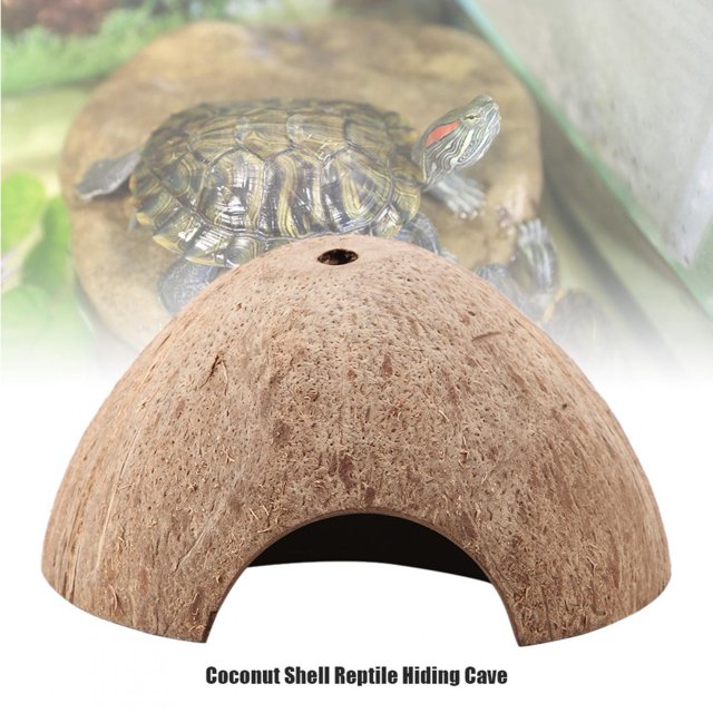 Haofy Aquarium Hide House Decor Coconut Cave, Reptile Hiding Cave, For Home Reptile Tank Fish Tank