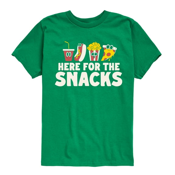 Instant Message - Here For The Snacks - Toddler & Youth Short Sleeve Graphic T-Shirt