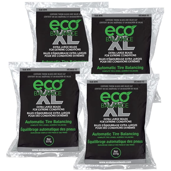 Eco Balance 08-Ecoxl4 Eco Xl Cuentas De Balanceo De Neumáticos/Ruedas Para Condiciones Extremas - Vehículos Todo Terreno Neumáticos Para Camiones Livianos (4) Bolsas De Cuentas De Equilibrio De 8 Oz (