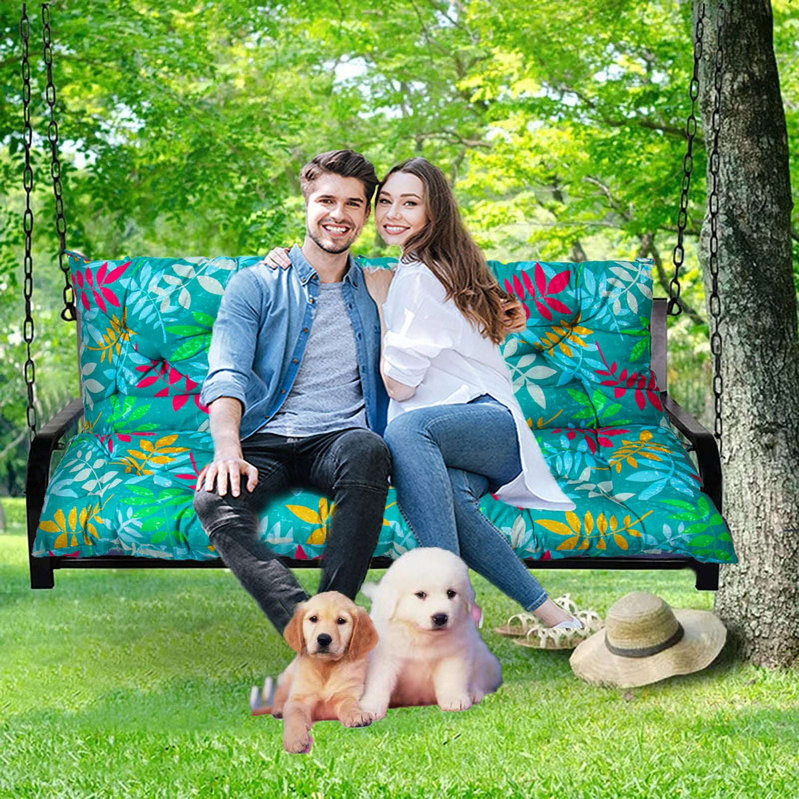 YLLN 40*40 Inch Porch Swing Cushions, Patio Furniture Cushions With 4" Thicken Backrest, Bench Cushions For Outdoor Furniture, Anti-Fading Waterproof Patio Cushions
