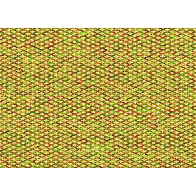 Ahgly Company Machine Washable Indoor Rectangle Transitional Bold Yellow Area Rugs, 7' x 10'