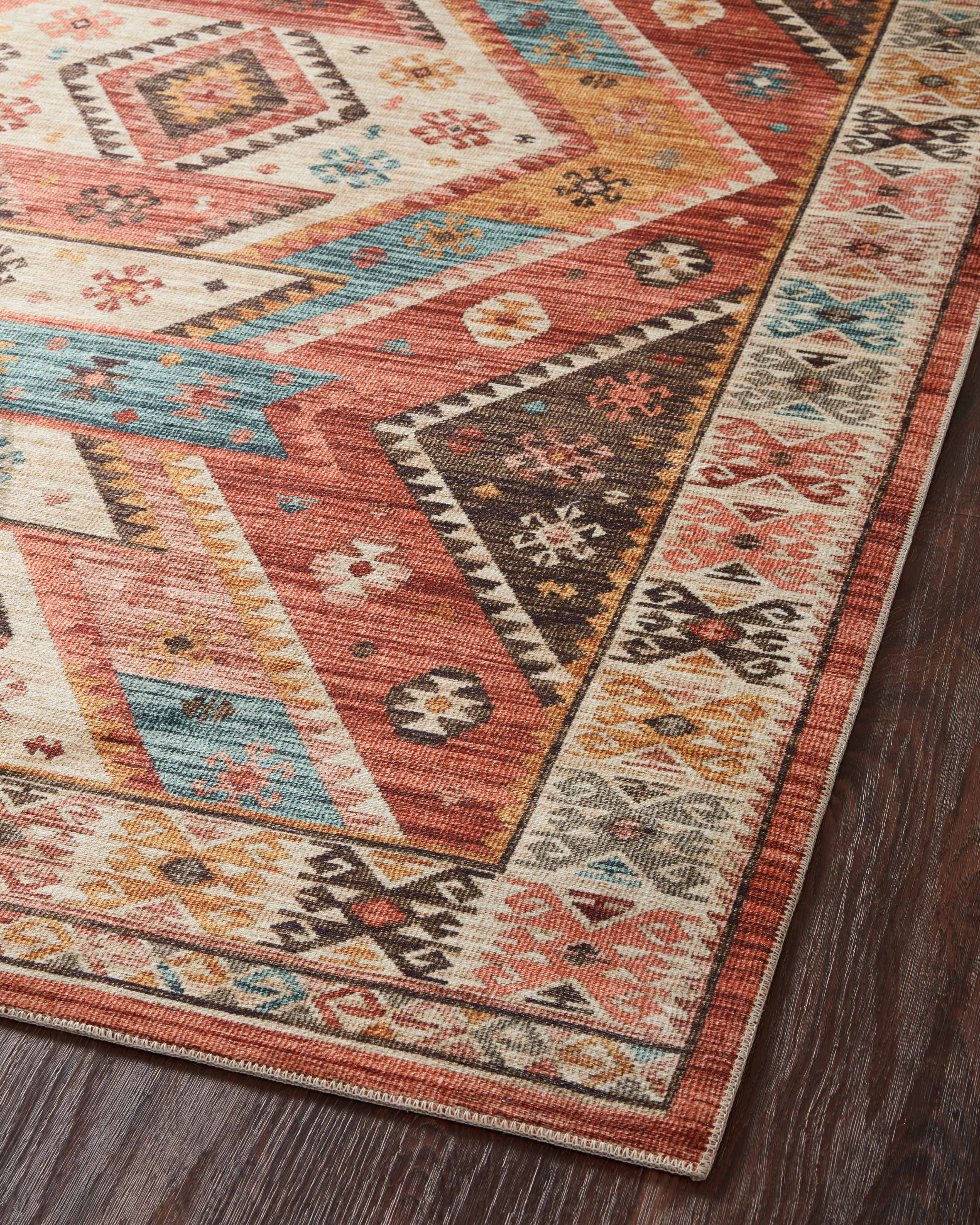 Turkish & Persian Kilim-Style Zion Red, Multi 5-0" x 7-6" Area Rug