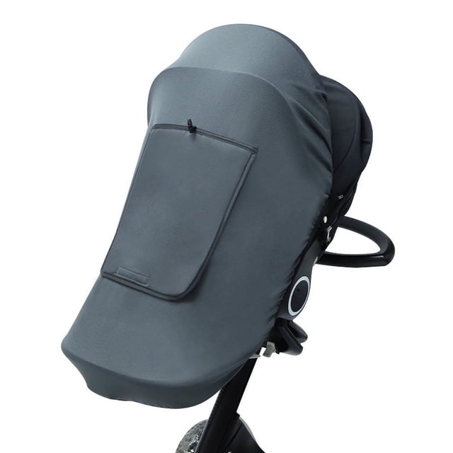 Cubierta solar para cochecito - Sombra UV para el sol y el sueño para cochecitos de bebé y corredores - Ajuste universal para vehículos de 3 y 4 ruedas - Bloquea el 97.5% de los rayos del so