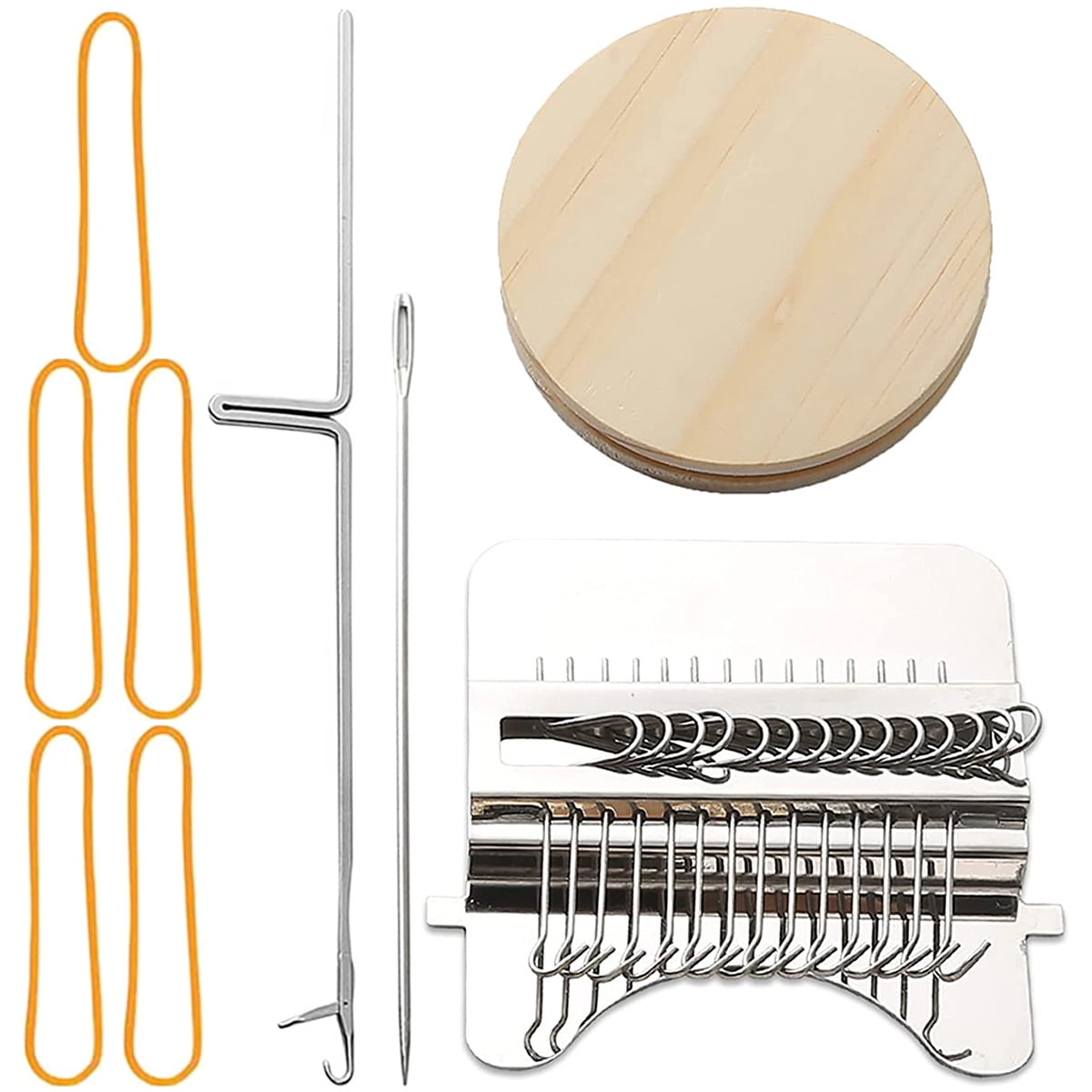 Weaving Loom Kit Mini Darning Loom Convenient 14 Hooks Small Weaving Loom Machine for Clothes Socks Speed Weave Type Weave Tool DIY Weaving Arts for Adults Beginners