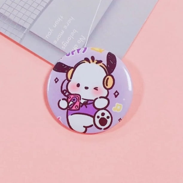 Broche de Sanrio Pochacco, figura de acción de Anime, broche de PVC de dibujos animados bonitos, mercancía de Anime Q, decoración de ropa, regalo para niños