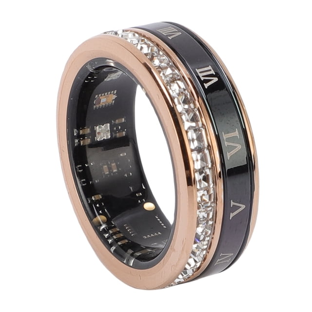 Counter Rhinestone Decorated Smart Ring Watertight Step Counter Long Battery Life Smart Fitness Ring with Charging Case APP