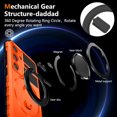 thumbnail image 3 of Phone Case for Samsung S24 Plus Case with Ring Magnetic Fits Wireless Charger, 2 in 1 Soft TPU and Hard PC Cover Samsung Galaxy S24 Plus Case Shockproof Rugged Green (Orange), 3 of 16