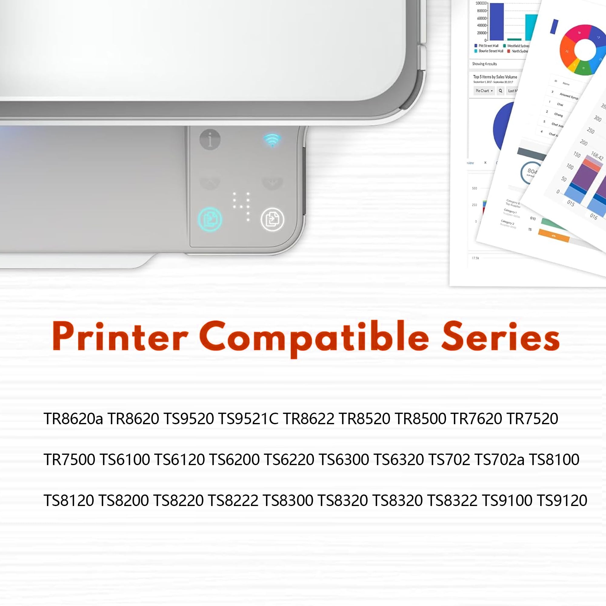 PGI-280 XXL CLI-281 XXL 6 Value Pack Ink Cartridges Replacement for Canon PGI-280XXL CLI-281XXL 280 281 ink Cartridges for TR8620a TR8620 TS9520 TS9521C TR8520 TS8220 Printers