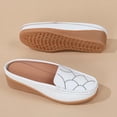 thumbnail image 5 of Miluxas Womens Leather Slip-On Lightweight Flat Mules Closed Comfortable Soft Non-Slip Backless Penny Shoes for Daily Walking Outdoor White 9.5(43), 5 of 7