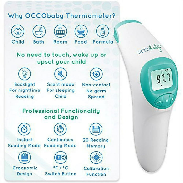 OCCObaby Clinical Forehead Baby Thermometer - Limited Edition with Flexible  Tip Waterproof Digital Thermometer for Infants & Toddlers
