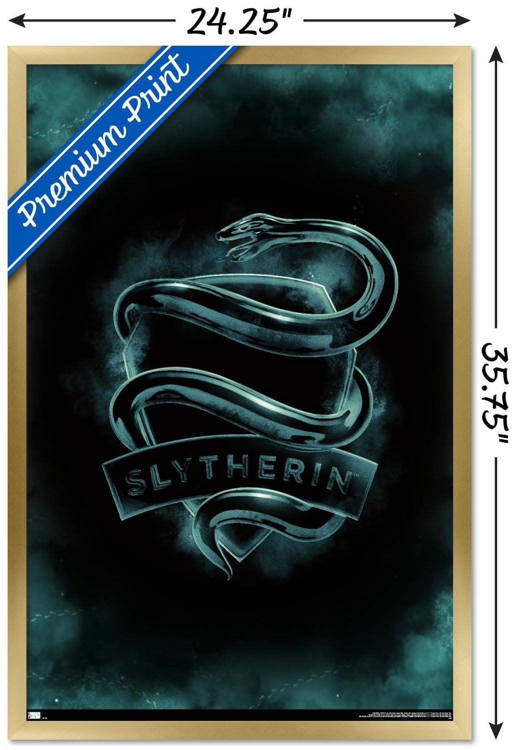 Harry Potter - Slytherin Crest Magic Wall Poster, 22.375" x 34"