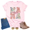 thumbnail image 3 of Floral Mama Shirt Mother's Day Flower Design Casual Short Sleeve Shirt ( XX-Large, Light Pink), 3 of 4