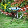 thumbnail image 5 of Angelo Décor 23.5-inch tall Fish Glass Birdbath with Metal Stand, 5 of 5